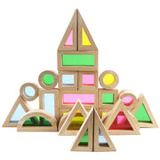 Wooden Rainbow Stacking Blocks Creative Colorful Learning And Educational Construction Building Toys