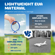  Airplane Toys With Launcher, LED Foam Glider Catapult Plane toy 